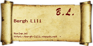 Bergh Lili névjegykártya